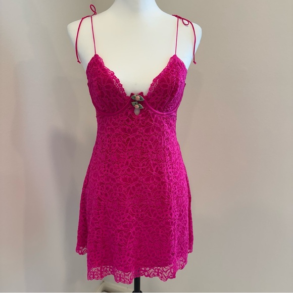 For Love And Lemons Pink Lace Mini Dress - Picture 3 of 13